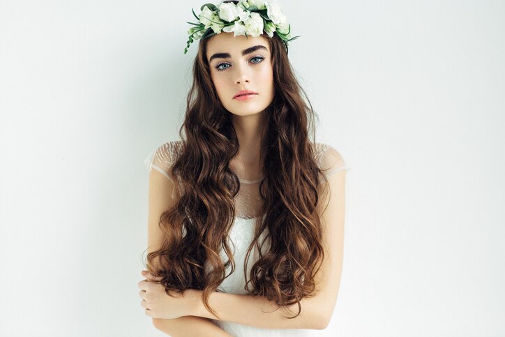 Studio shot of young beautiful woman