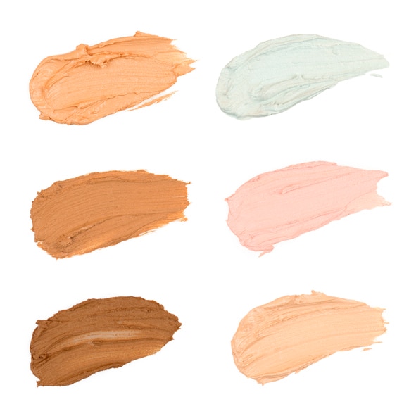 Color correcting concealer on white