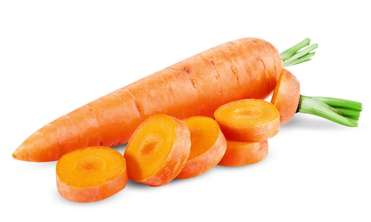 fresh carrots isolated on white background. Clipping Path