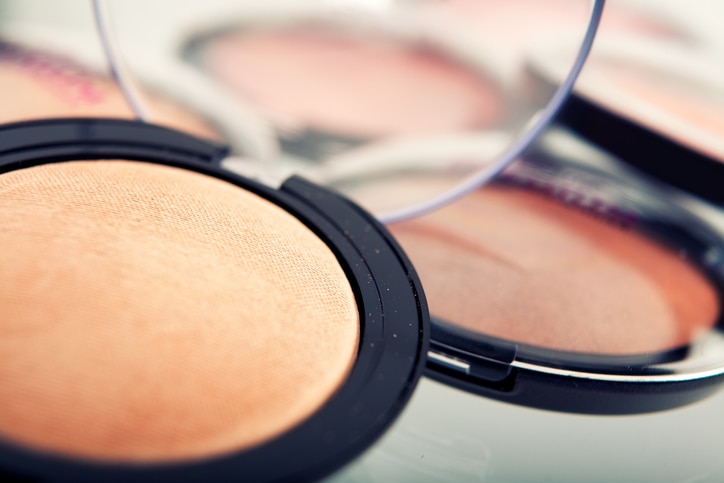 Face powder close-up studio shot