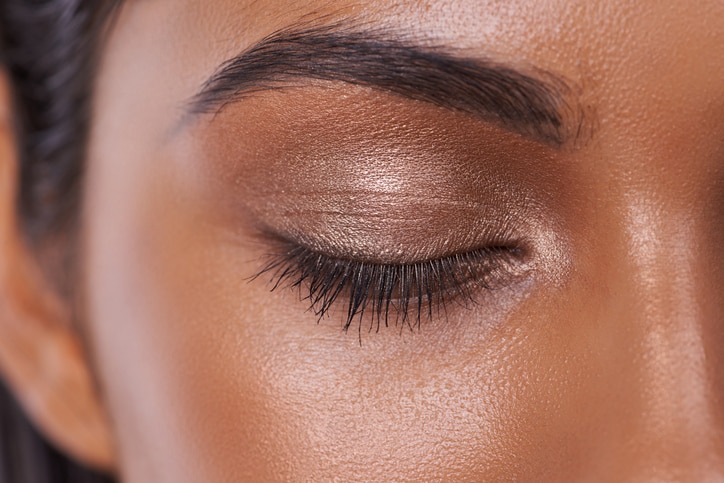 Closeup shot of a beautiful young woman in the studio