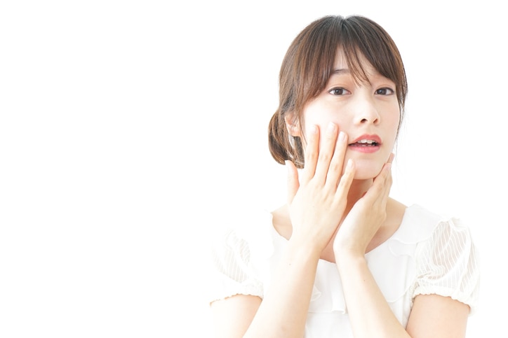 Young Japanese woman skin care