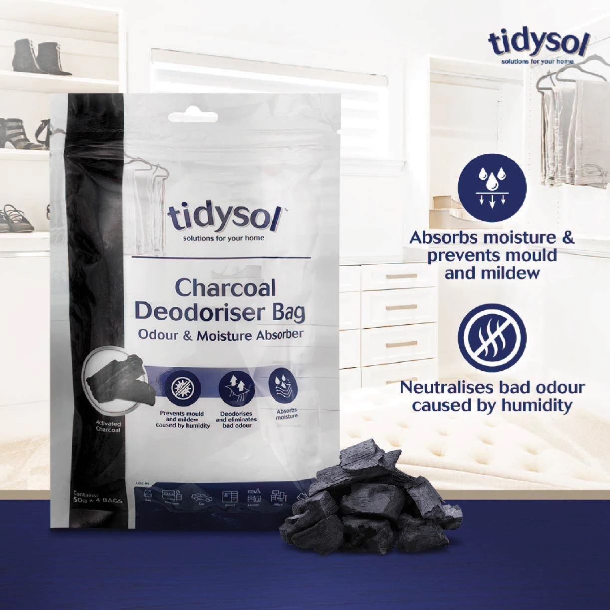 Tidysol Charcoal Deodoriser Bag (Odour and Moisture Absorber)