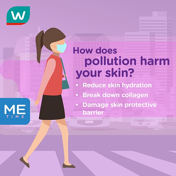 How does pollution harm your skin?