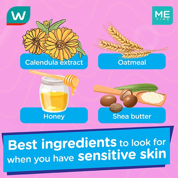 Ingredients to include and avoid for sensitive skin