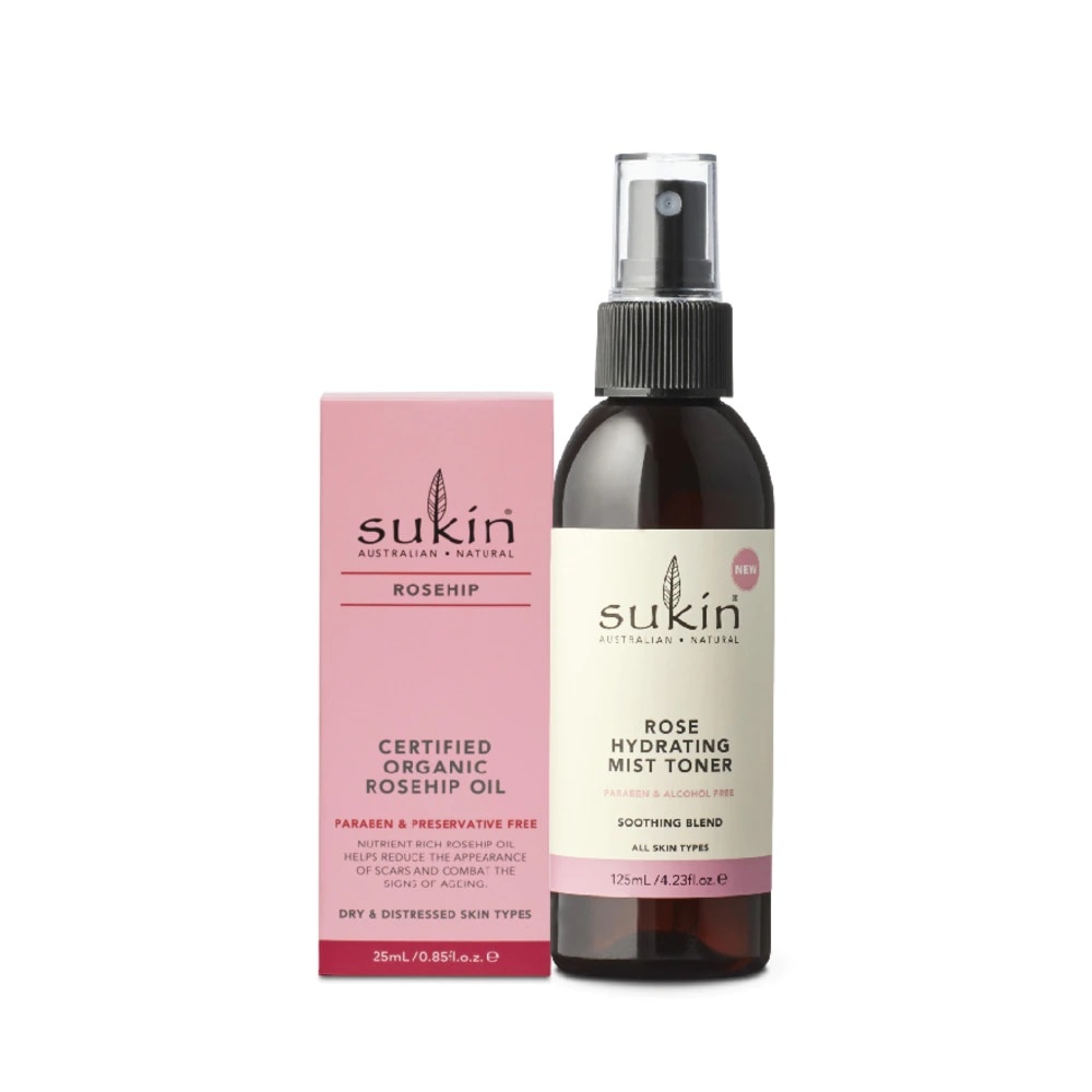 Valentine's Day gifts for her, Rosehip Bundle Packset (Rosehip Oil + Rose Hydrating Mist Toner)