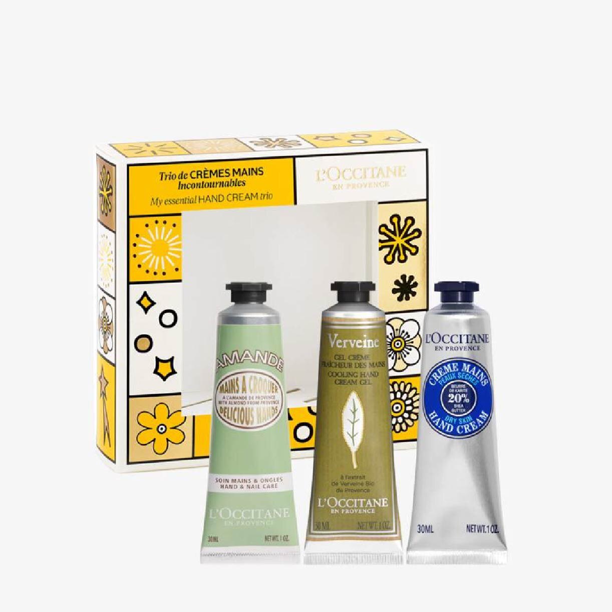 L'OCCITANE, Hand Cream Trio Classic Packset consists Delicious Hand Cream 30ml + Shea Butter Hand Cream 30ml + Verbena Cooling Hand Cream Gel 30ml | Watsons Singapore L'OCCITANE, Hand Cream Trio Classic Packset consists Delicious Hand Cream 30ml + Shea Butter Hand Cream 30ml + Verbena Cooling Hand Cream Gel 30ml | Watsons Singapore