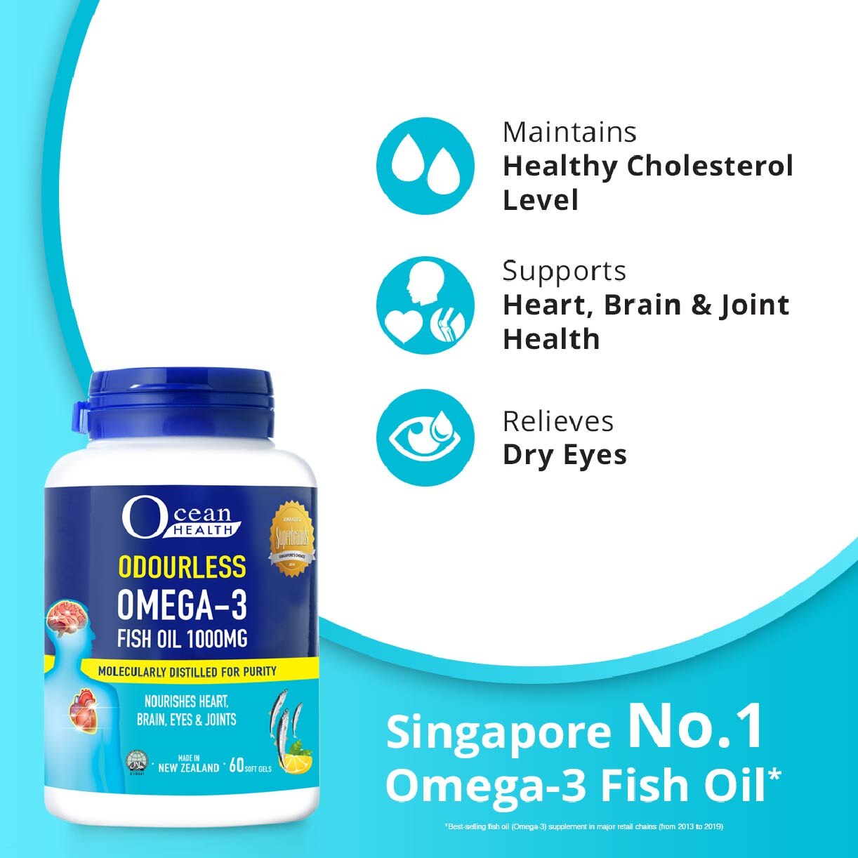 OCEAN HEALTH, Omega-3 Fish Oil Softgel 1000mg Packset(For Heart, Brain, Eyes & Joints + Halal) 180s x 2 | Watsons Singapore OCEAN HEALTH, Omega-3 Fish Oil Softgel 1000mg Packset(For Heart, Brain, Eyes & Joints + Halal) 180s x 2 | Watsons Singapore