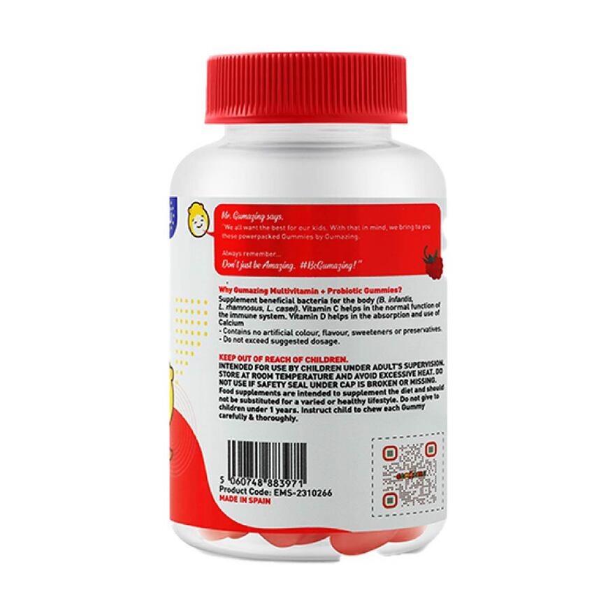 Multivitamin and Probiotic Natural Raspberry Flavour Gummies for Kids 60s-91456.jpg