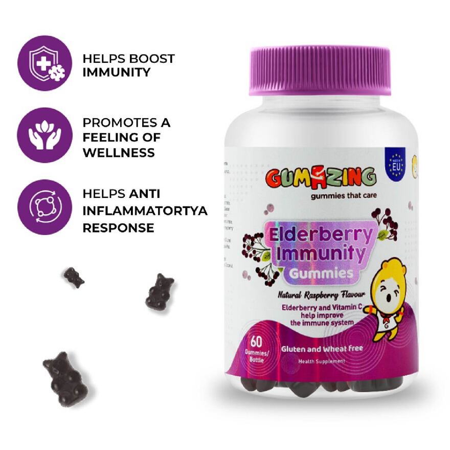 Elderberry Immunity Natural Raspberry Flavour Gummies for Kids 60s-91458.jpg