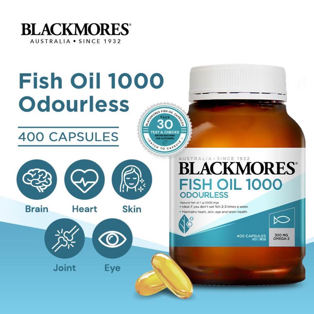 BLACKMORES Odorless Fish Oil 1000mg Capsules 400s Watsons Singapore blackmores-odorless-fish-oil-1000mg-capsules-400s-watsons-singapore
