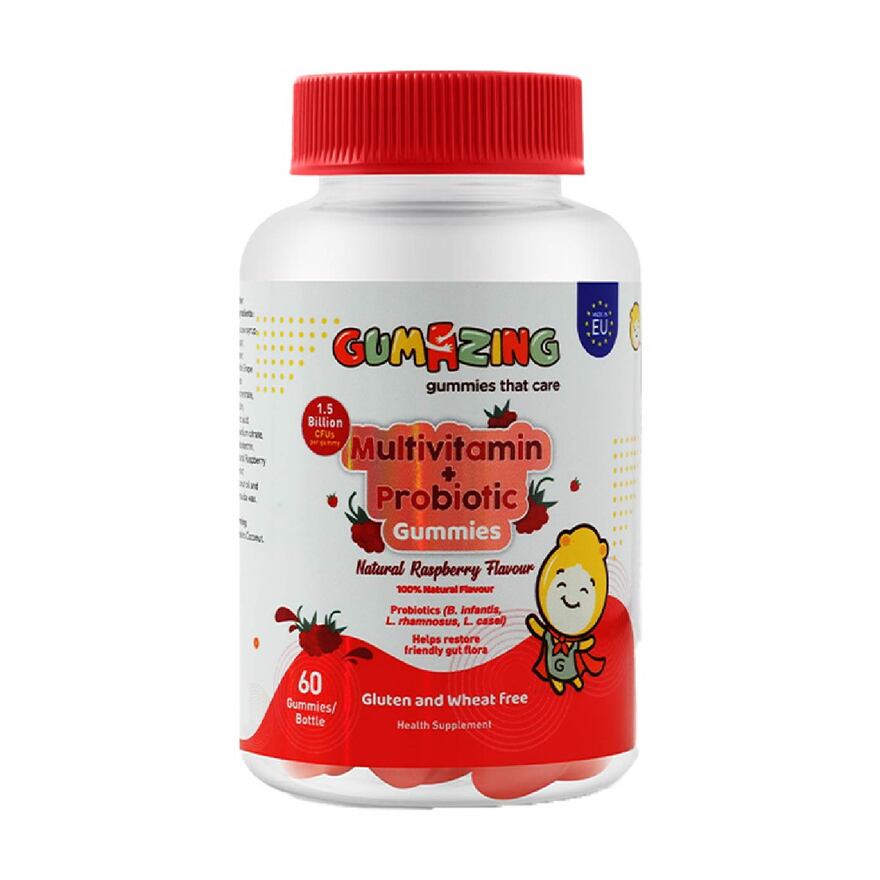 Multivitamin and Probiotic Natural Raspberry Flavour Gummies for Kids 60s-91456.jpg