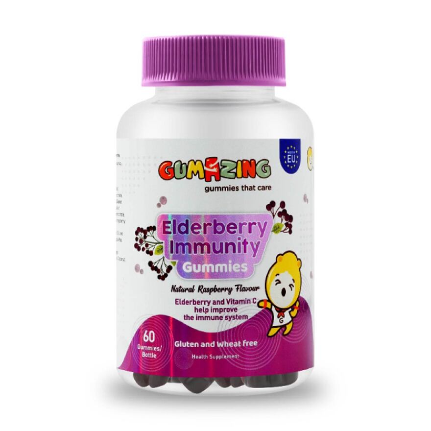 Elderberry Immunity Natural Raspberry Flavour Gummies for Kids 60s-91458.jpg